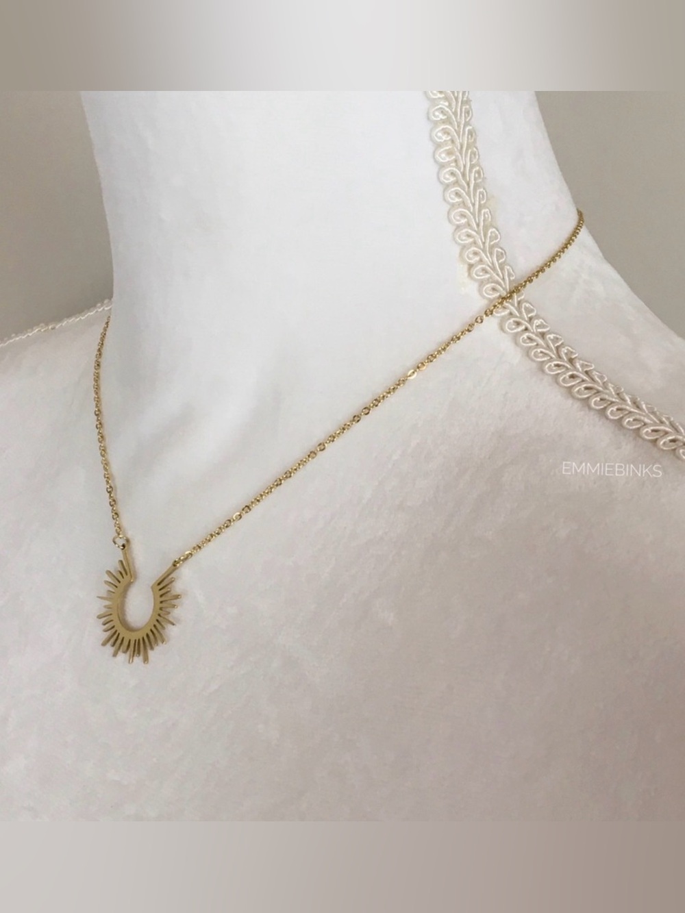 New Anthro Rays of Sunshine Sun Burst Boho Pendant Necklace ~ Golden Rays Silver - Picture 10 of 16